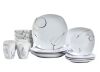 Tabletops Gallery 16-Piece Casual White with Pattern Ceramic Dinnerware Set (Service for 4) - Thumbnail 1