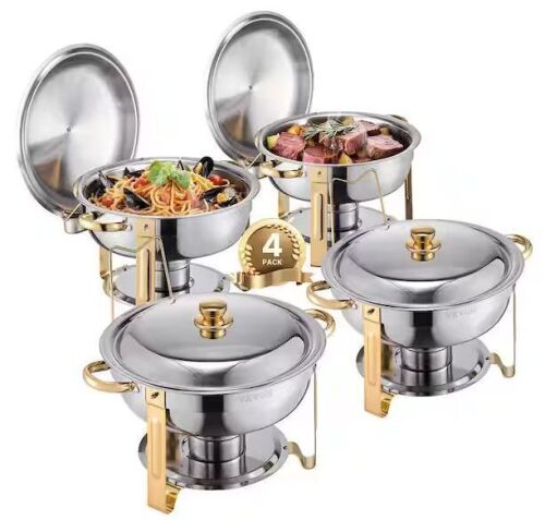 VEVOR Chafing Dish Buffet Set, 5 Qt. 4 Pack - Lot 909JF
