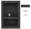 VEVOR 16 in. W x 24 in. H x 3.5 in. D Shower Niche Ready for Tile Double Shelf Organizer in Black - Thumbnail 1