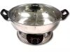 Sonya Shabu 7.75 in. Stainless Steel Electric Wok Mongolian Hot Pot with Broiler - Thumbnail 1