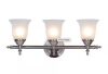 Hampton Bay Olgelthorpe 22 in. 3-Light Brushed Nickel Bathroom Vanity Light Fixture with Bell Shaped Frosted Glass Shades - Thumbnail 1