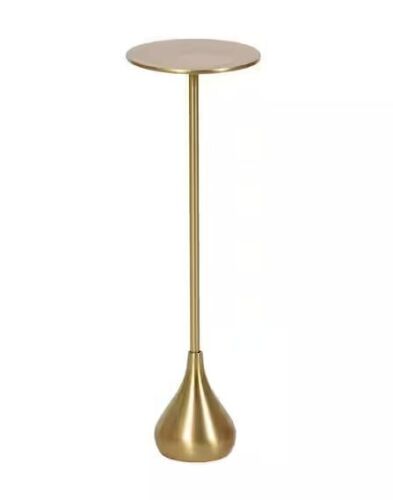 Kate and Laurel Hersi 7 in. Gold Round Metal End Table