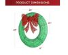 Pre-Lit Outdoor Christmas Wreath, LED Metal Holiday Decor w/ Bow - 48in - Thumbnail 3