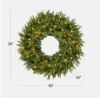 Pre-Lit Cedar Cypress Christmas Wreath 30in - Thumbnail 3