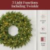 Pre-Lit Cedar Cypress Christmas Wreath 30in - Thumbnail 4