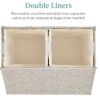 Large Water Hyacinth Double Laundry Hamper Basket - Thumbnail 2