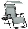 Folding Zero Gravity Recliner Patio Lounge Chair w/ Canopy - Thumbnail 1