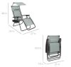 Folding Zero Gravity Recliner Patio Lounge Chair w/ Canopy - Thumbnail 2