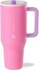 40 oz Water Bottle with Handle & Flip Straw - Fits in Cup Holder, Leak Resistant Tumbler-Reusable Insulated Stainless Steel & Rubber Base - Gifts for Women & Men - Thumbnail 1