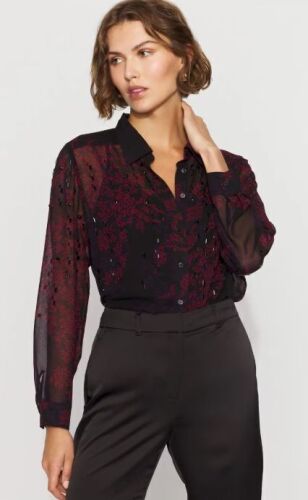 Embellished Sheer Floral Shirt - Lot 7224