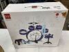 11-Piece Kids Starter Drum Set w/ Bass Drum, Tom Drums, Snare, Cymbal, Stool, Drumsticks - Thumbnail 2