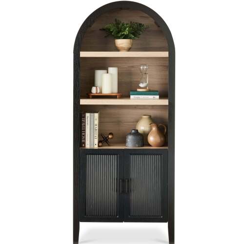 Arched 5-Tier Storage Cabinet w/ Reeded Doors, Adjustable Shelves - 72in - Lot 7261