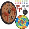 Large Double-Sided Dart Board, Indoor/Outdoor Sport Sticky Ball Foam Axe & Star Throwing Party Game for Kids, Teens, Adults w/Carrying Case - Thumbnail 1