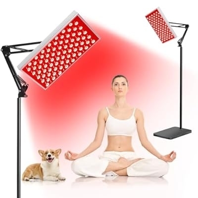 Red Light Therapy for Body Face, Infrared Light Therapy with Stand, Red Lights Therapy Lamp Panel, LED 660nm 850nm Near Infrared Redlight Therapy Device for Full Body Skin Home - Lot 7314