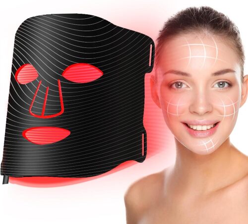 Red Light Therapy Facial Mask for Wrinkle Reduction, Red Light Face Mask Smooth Skin, Infrared Light Skin Rejuvenation - Gifts for Women