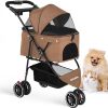 Pet Stroller,Dog Stroller for Small Medium Dogs Cats,3 Wheels,Foldable,with Breathable Mesh Canopy,Cup Holders,Easy Assembly - Thumbnail 1