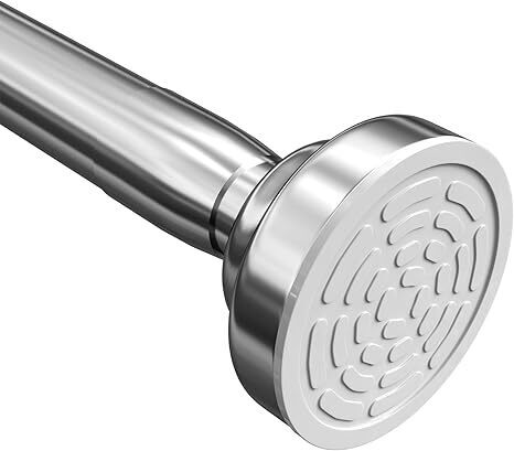 Shower Curtain Rod, 1 Inch Diameter Adjustable Spring Tension Curtain Rod, 304 Stainless Steel Shower Rod for Bathroom, Windows, Never Rust Non-Slip (Stainless Steel, 50-86”) - Lot 7356