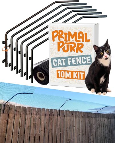 Cat Fence Outdoor Barrier - Top of Fence Height Extender Solution for Pets - Wall Topper – Invisible Solution for Small Dogs - Cat proofing Fence Extension - Catio (10m / 33ft) - Lot 7362