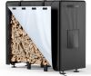 Firewood Rack Outdoor with Cover, 4FT Indoor Wood Rack for Firewood, Waterproof Fire Wood Holder Outside, Adjustable Heavy Duty Logs Stand Stacker Holder for Fireplace Patio Deck, Black - Thumbnail 1