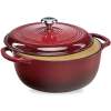 Cast-Iron Dutch Oven Kitchen Cookware w/ Enamel, Handles - 6qt - Thumbnail 1