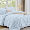 King Size Comforter Set, 7-Piece Bed in a Bag, Pintuck Bedding Sets for All Season, Includes Comforter, Flat Sheet, Fitted Sheet, Pillowcases and Pillowshams - Thumbnail 1