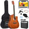 Beginner Acoustic Electric Cutaway Guitar Set w/ Gig Bag, Strap - 41in - Thumbnail 1