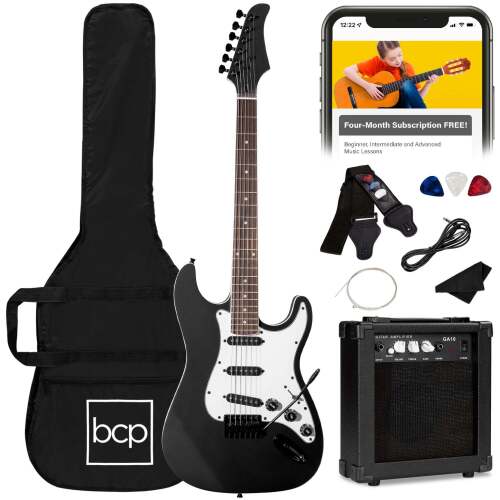 Beginner Electric Guitar Kit w/ Case, 10W Amp, Tremolo Bar - 39in - Lot 7466