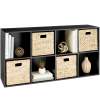 8-Cube Bookshelf, 11in Storage Display w/ Removable Panels, Customizable - Thumbnail 1