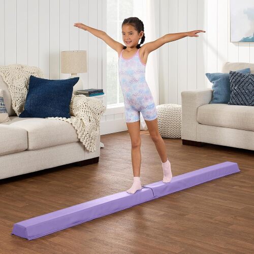 9ft Folding Medium-Density Foam Floor Balance Beam for Gymnastic and Tumbling - Lot 7485