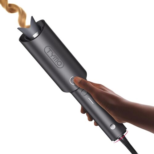 Automatic Rotating Curling Iron - TYMO CURLPRO Beach Waves Curling Wand, Portable Hair Curler, 500 Million Ionic, Dual Voltage & Lightweight for Travel, Ceramic Coating, 1 Inch - Lot 7514