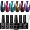 Gel Nail Polish Set -Cat Eye Magnetic Nail Polish Soak Off UV LED Nail Art Varnish Manicure Set (With Magnet As Gift,7.3Ml) - Thumbnail 1