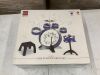 Kids Starter Drum Set w/ Bass Drum, Tom Drums, Snare, Cymbal, Stool, Drumsticks - Thumbnail 2