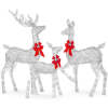 6.5ft 3-Piece Lighted Christmas Deer Set Outdoor Decor with LED Lights - Thumbnail 1