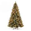 Pre-Lit Christmas Pine Tree w/ Pine Cones, Flocked Branch Tips, Berries w/ Storage Bag - Thumbnail 1