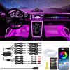 Car LED Interior Strip Lights, RGB Car Interior LED Light Wireless APP and Remote Control, 9 in 1 Ambient Lighting Kit with 236 Inches Fiber Optic, EL Wire Lights for Car Inside - Thumbnail 1