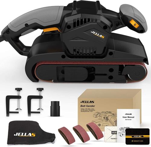 7Amp Belt Sander 3 × 21-Inch with Dust Bag, Bench Sander with Variable-speed Control, 2 in 1 Vacuum Adapter, 10 Feet (3 Meters) Length Power Cord, Belt Sanders for Woodworking - Lot 6669