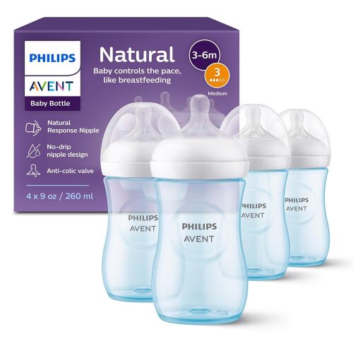 Natural Baby Bottles with Natural Response Nipples (Medium Flow, Flow 3) - Lot 7599