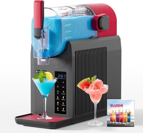 Slushie Machine for Home, Frozen Drink Machine with Cookbook, Margarita Machine with 6 Presets Programs, No Ice Needed, Auto Cleaning, Slushy Maker for Frozen Margaritas, Cocktails, Frappés - Lot 7633