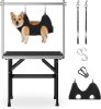 Dog Grooming Table with Arm, Hammock & Nooses, 30" H Foldable Heavy Duty Pet Grooming Station, 35.5" L×23.6" W Non-Slip Waterproof Tabletop, 33.5" Height Adjustable Stainless H-Frame Arm - Thumbnail 1