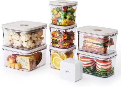 Premium Airtight Food Storage Container. Special Edition Mercury Color. 7pcs Container Set. Patented Double Silicone Lining, 100% Leak Proof, BPA-FREE - Lot 7632