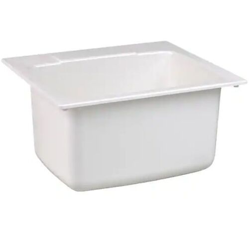 MUSTEE 22 in. x 25 in. x 13.75 in. Molded Fiberglass Drop in Utility Sink in White - Lot 88JF
