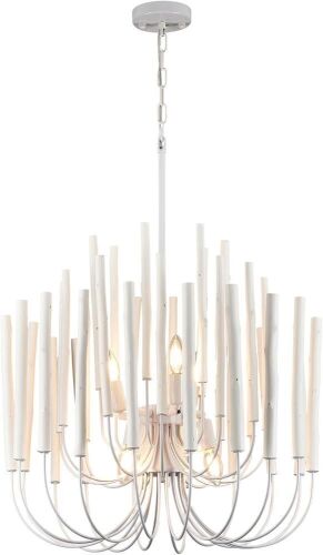 Modern Whitewash Wood Chandelier, 24" x 29" - Lot 95