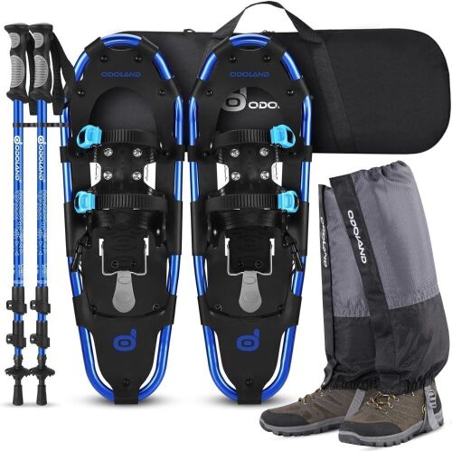 Odoland Lightweight Aluminum Snowshoes with Trekking Poles - Lot 253