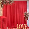 5×10ft Wrinkle Free Red Backdrop Curtains, 10 Panels - Thumbnail 1