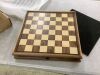 A&A 15 inch Walnut Wooden Chess Set with Storage Drawer - Thumbnail 2