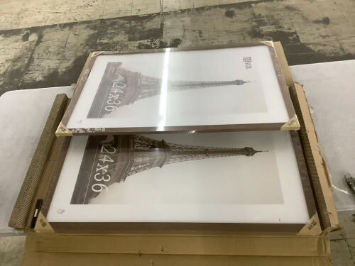 24" x 36" Poster Frames, 2 Pack - 1 Cracked Plexiglass - Lot 373