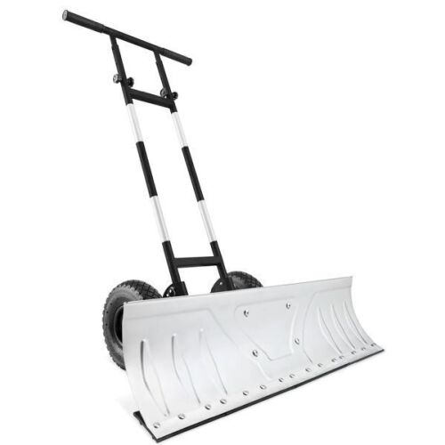 Galvanized Blade 2-Wheel Snow Pusher w/ Adjustable Handle - 36in - Lot 396