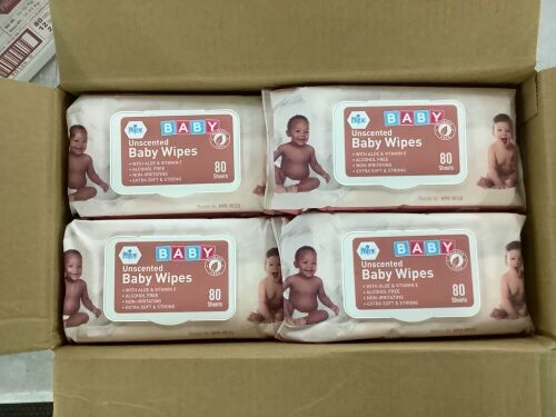 Med-Pride Unscented Baby Wipes, 12 Packs - Lot 446