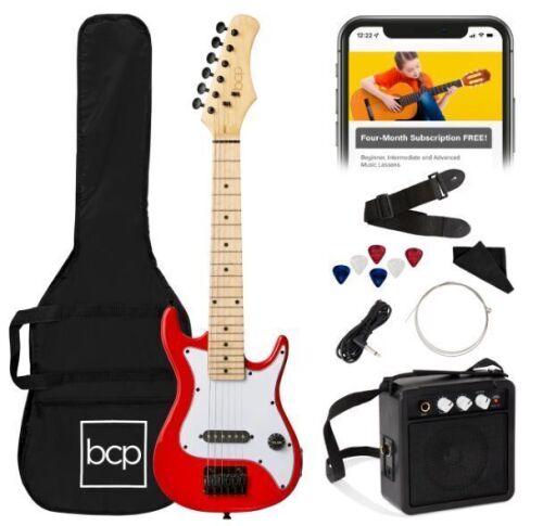 Kids Electric Guitar Beginner Starter Kit w/ 5W Amplifier - 30 in - Lot 484