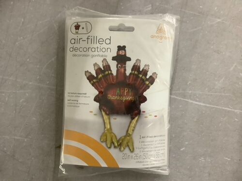 Case of (30) Happy Thanksgiving Sitting Turkey Foil Balloons, Air Fill Only - Lot 554